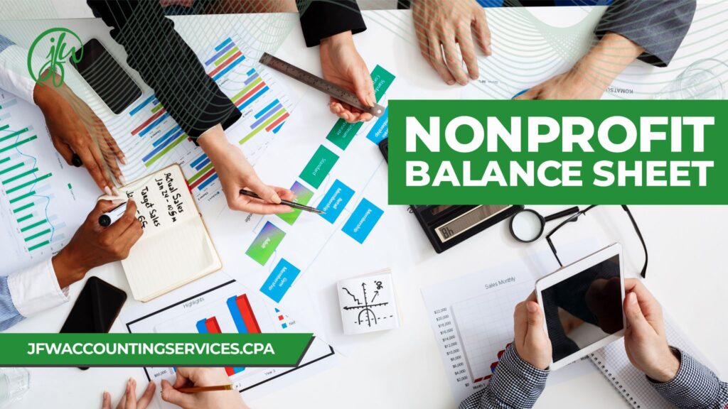 Accounting staff analyzing a nonprofit balance sheet